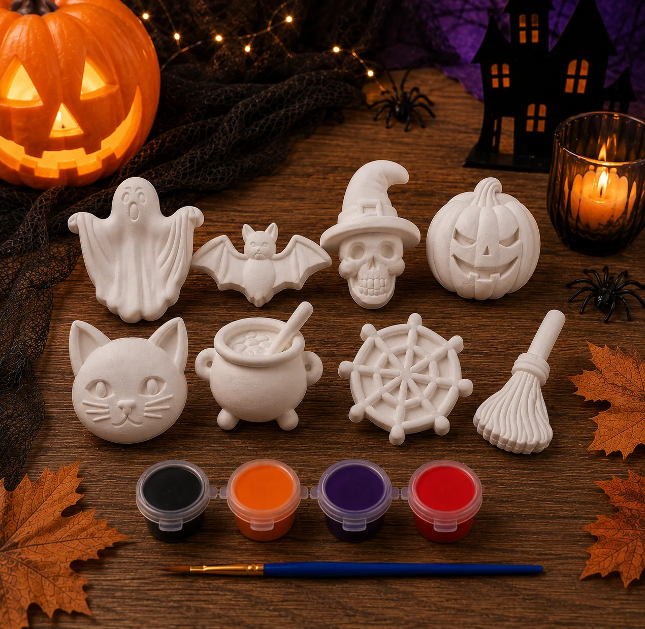 Kit Halloween · 4 figuras para pintar