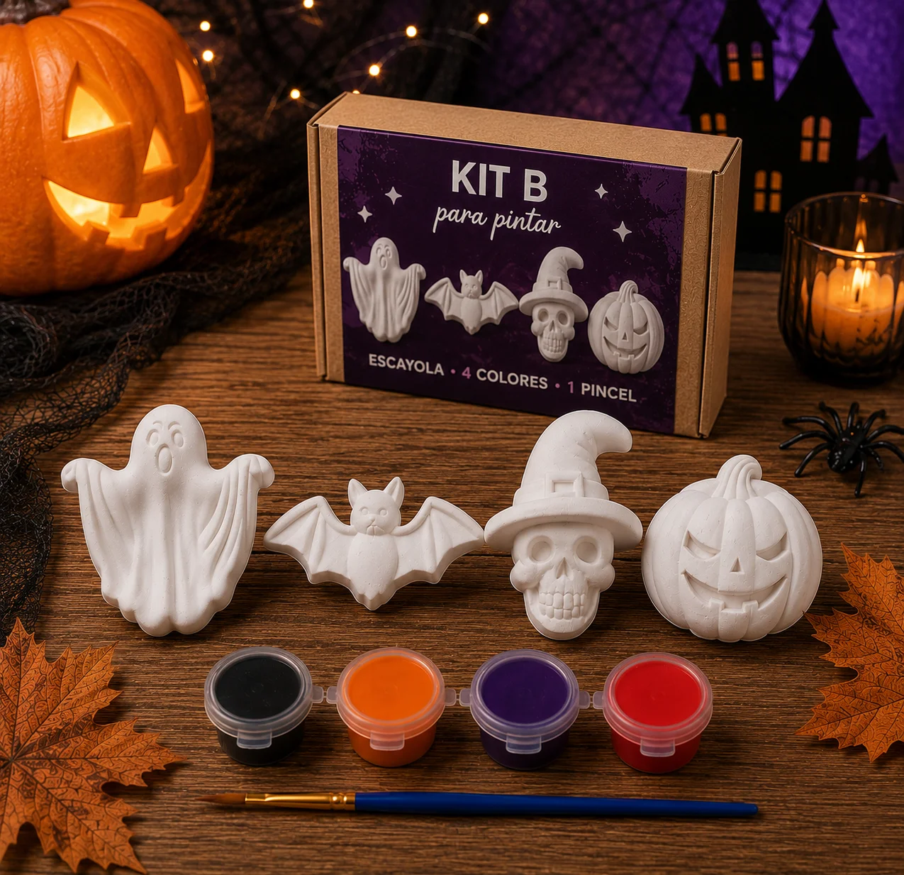 Kit Halloween · 4 figuras para pintar