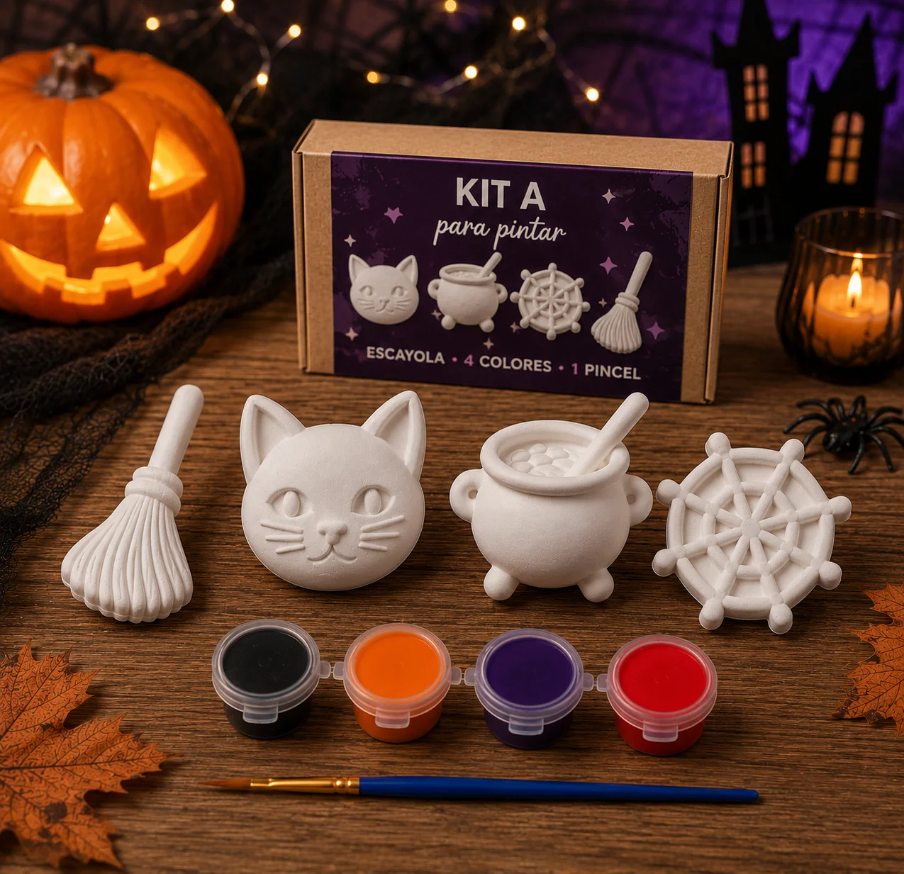 Kit Halloween · 4 figuras para pintar